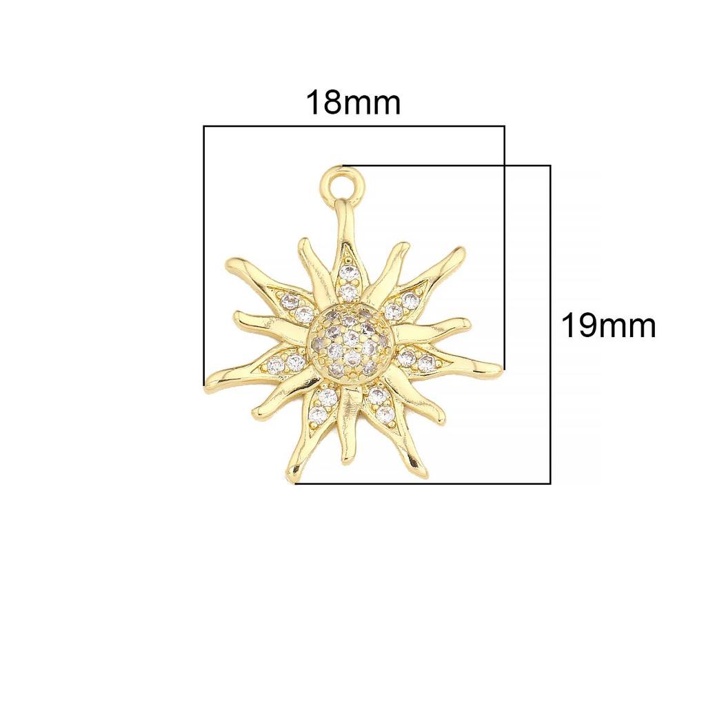 Медные циркониевые подвески с солнечной молнией для изготовления ожерелья, серег, браслетов