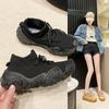 Fashion New Women's Vulcanized Shoes Women's Non-slip Thick-soled Sneakers Spring and Summer Fashionable Breathable Lace-up Sneakers