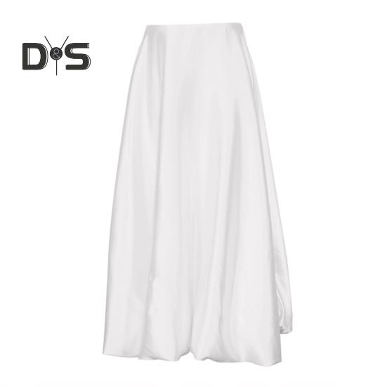 Юбка макси, однотонная атласная юбка в стиле пачки, длинная юбка, однотонная, весна-осень, женская юбка-трапеция, повседневная одежда