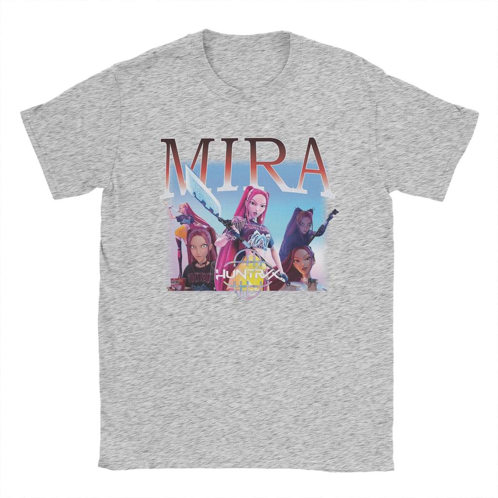Mira Kpop Demon Hunters Huntrix T-Shirt Summer  Cotton T-Shirts For Men Harajuku Casual Tee Shirt Short Sleeve Y2K Fun Tops