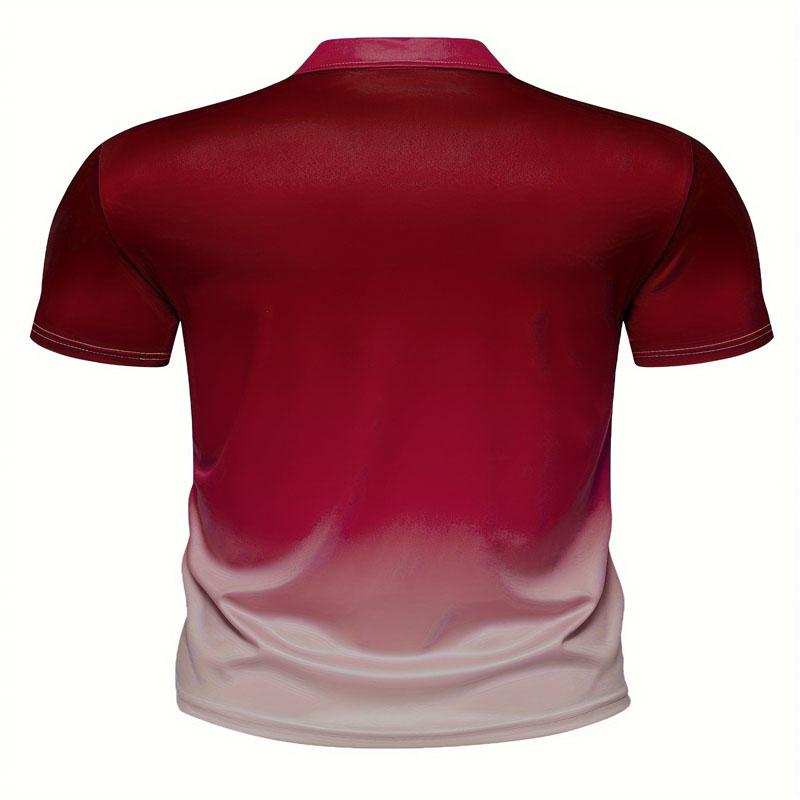 Летняя мужская повседневная рубашка-поло для активного отдыха, быстросохнущая, популярная, с градиентным принтом