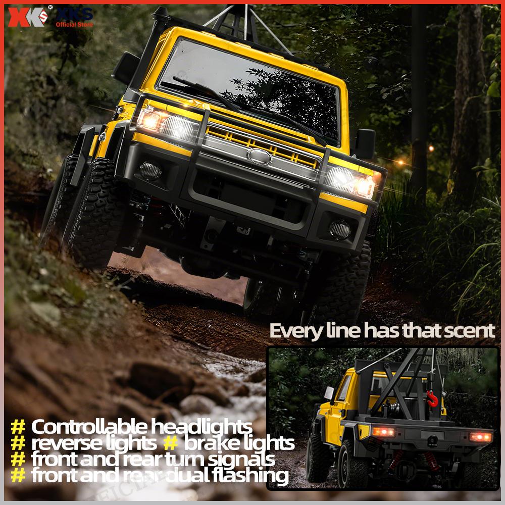 Xks Mn82T Lc79 1:Радиоуправляемая машина масштаба 1/12 4WD 2.4G с дистанционным управлением, пикап с краном - Внедорожная игрушка для лазания для детей, рождественский подарок