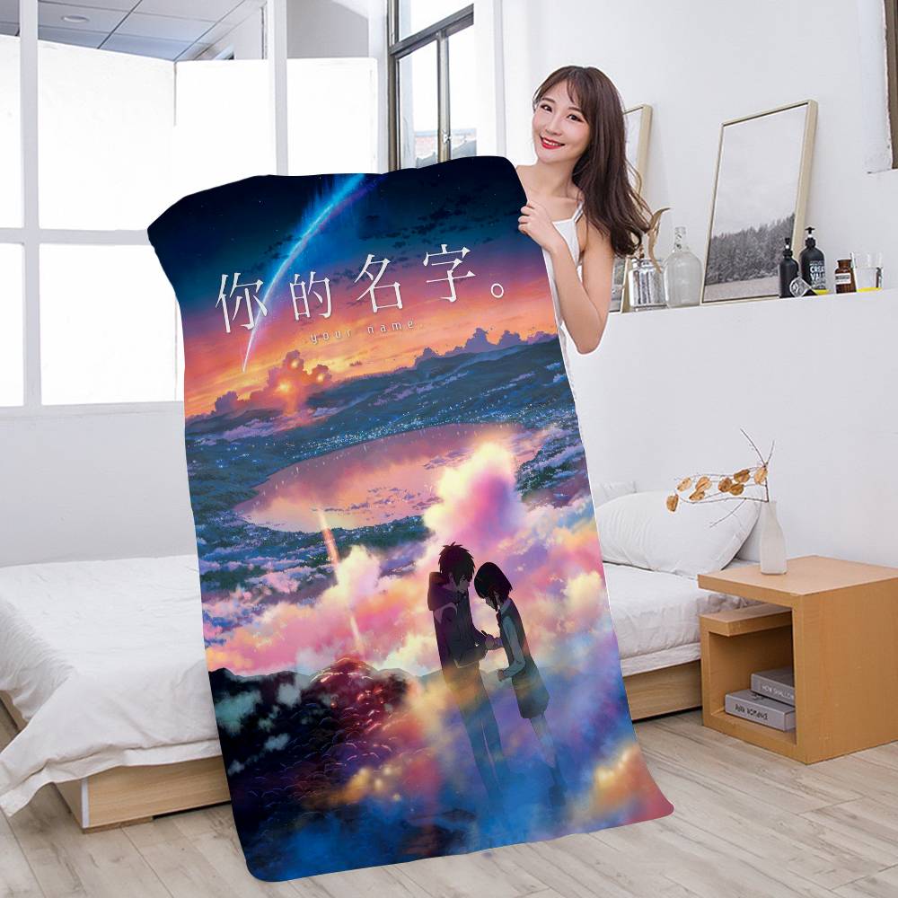 Anime Your Name Mitsuha Movie Microfiber Printed Beach Towel Mountain Climbing Yoga Beach Swimming Running Absorbent Soft Towel