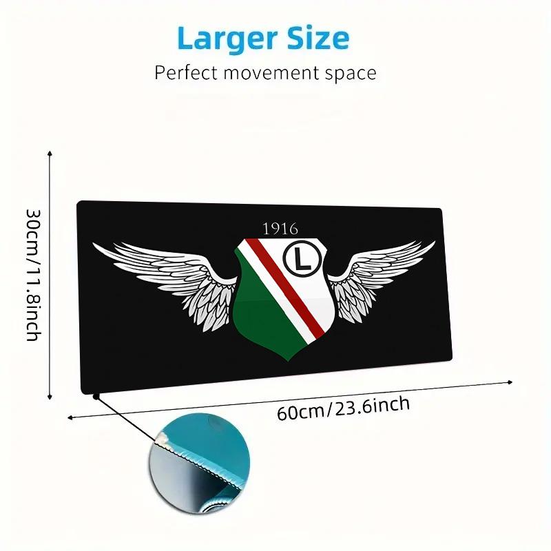 Legia Warsaw Print Cushion Non-slip Laptop Tablet Big Mousepad XXL Mat Mini PC Playmat With Lock edge