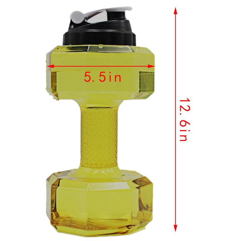 2.2L Бутылка для воды Спорт Спортзал Кувшин Гантели Гантели Тренировка Фитнес Протеин