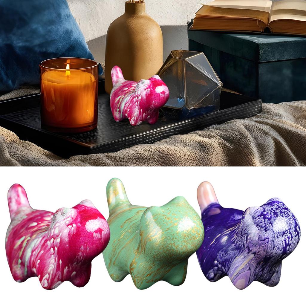 Wooden Cat Ornament Desk Miniatures Statues Cute Carved Cats Art Crafts Floating Paint Micro-landscape Decorations for Bookcase