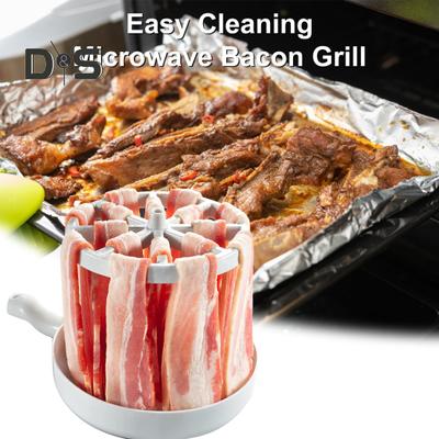 Противень для микроволновки с беконом, хрустящий бекон, жироуловитель с ситечком, подставка для духовки, универсальная посуда для приготовления фаст-фуда