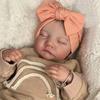 19inch Levi Newborn Baby Doll Reborn Sleeping Soft Silicone Flexible 3D Skin Tone with Visible Veins Hand Paint Hair Doll