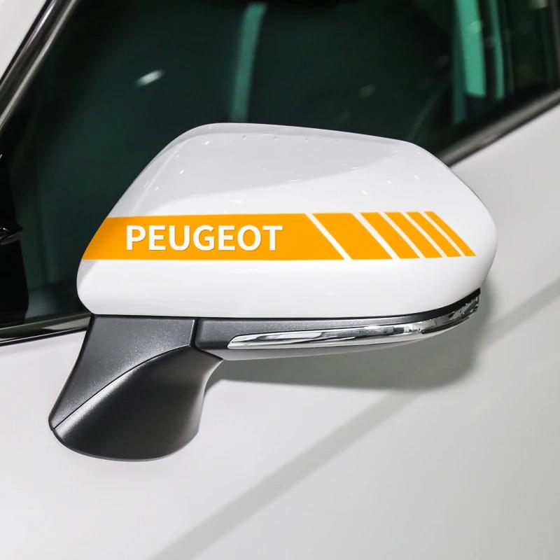 Car Rearview Mirror Side Decal Sticker Body Mod Parts For Peugeot 208 2008 308 3008 408 508 5008 4008 206 307 RCZ Expert Partner