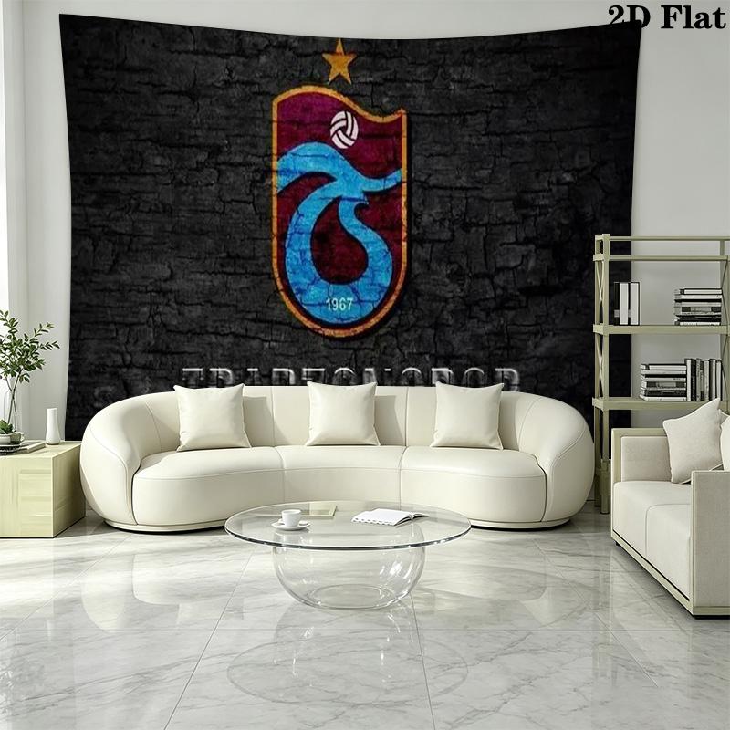 Trabzonspor Logo Wall Tapestry Aesthetic Wall Hanging Printed Fabric Blanket Decorative Tapestries for Bedroom Living Room Home Decor