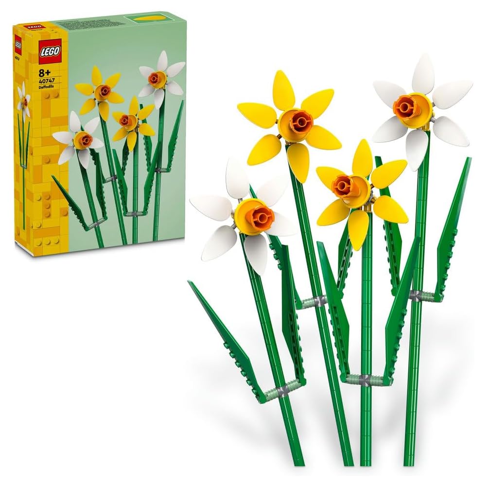 LEGO Botanical Daffodil Toy Building Blocks for Kids Ages 8-10 Flower Bouquet Decorative Gift 40747