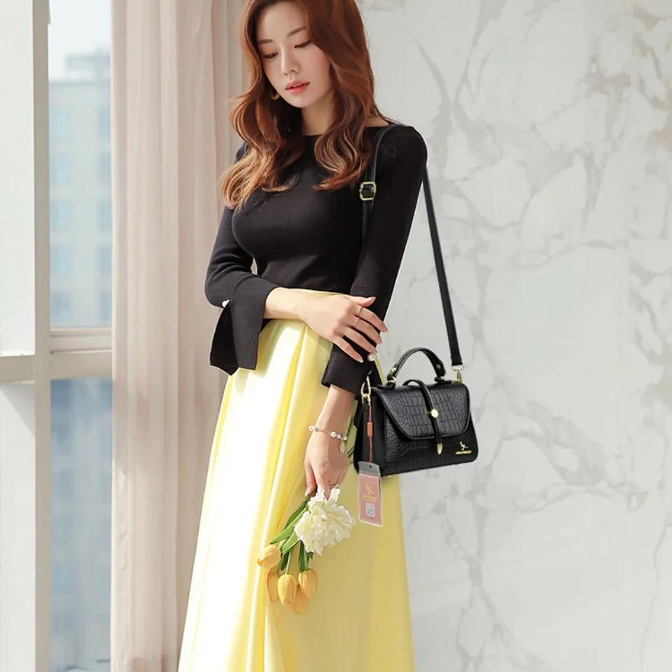 Премиальные кожаные сумки через плечо для женщин Женские сумки-мессенджеры через плечо Роскошные дизайнерские сумки и кошельки