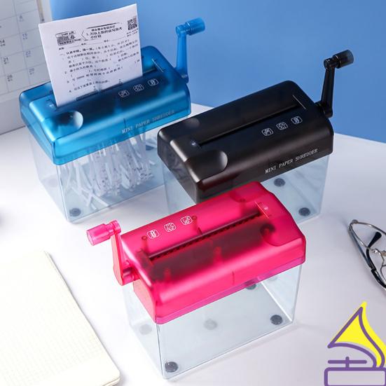 Ручной измельчитель бумаги Портативный большой емкости Прозрачный видимый противоскользящий мини-ручной инструмент для измельчения бумаги формата А4 Товары для домашнего офиса