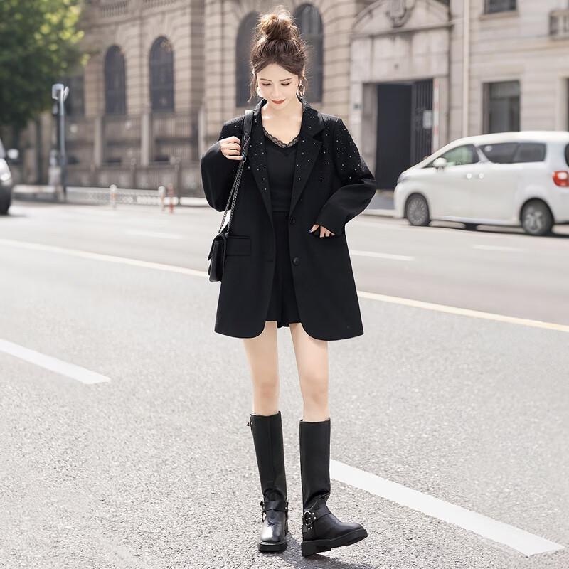 Женский блейзер с нишевым дизайном, украшенный стразами