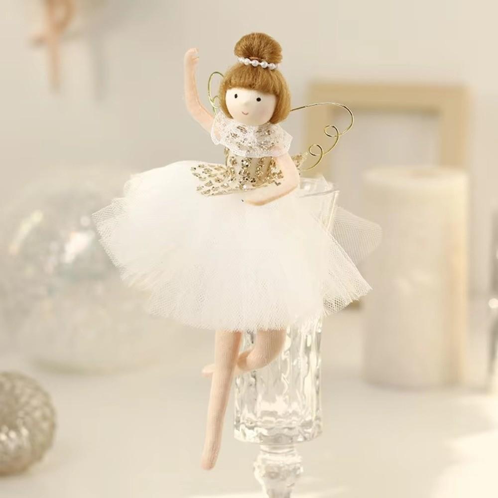 Fabric Xmas Tree Angel Pendant Plush Angel Girl Hanging Pendant Christmas Tree Decor Home Decor