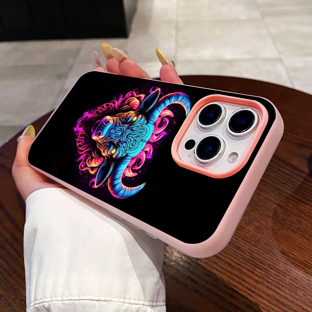 Bull Head Phone Case for iPhone 17 16 15 14 13 12 11 Air Pro Max Plus Jelly Double layer Pink Cover
