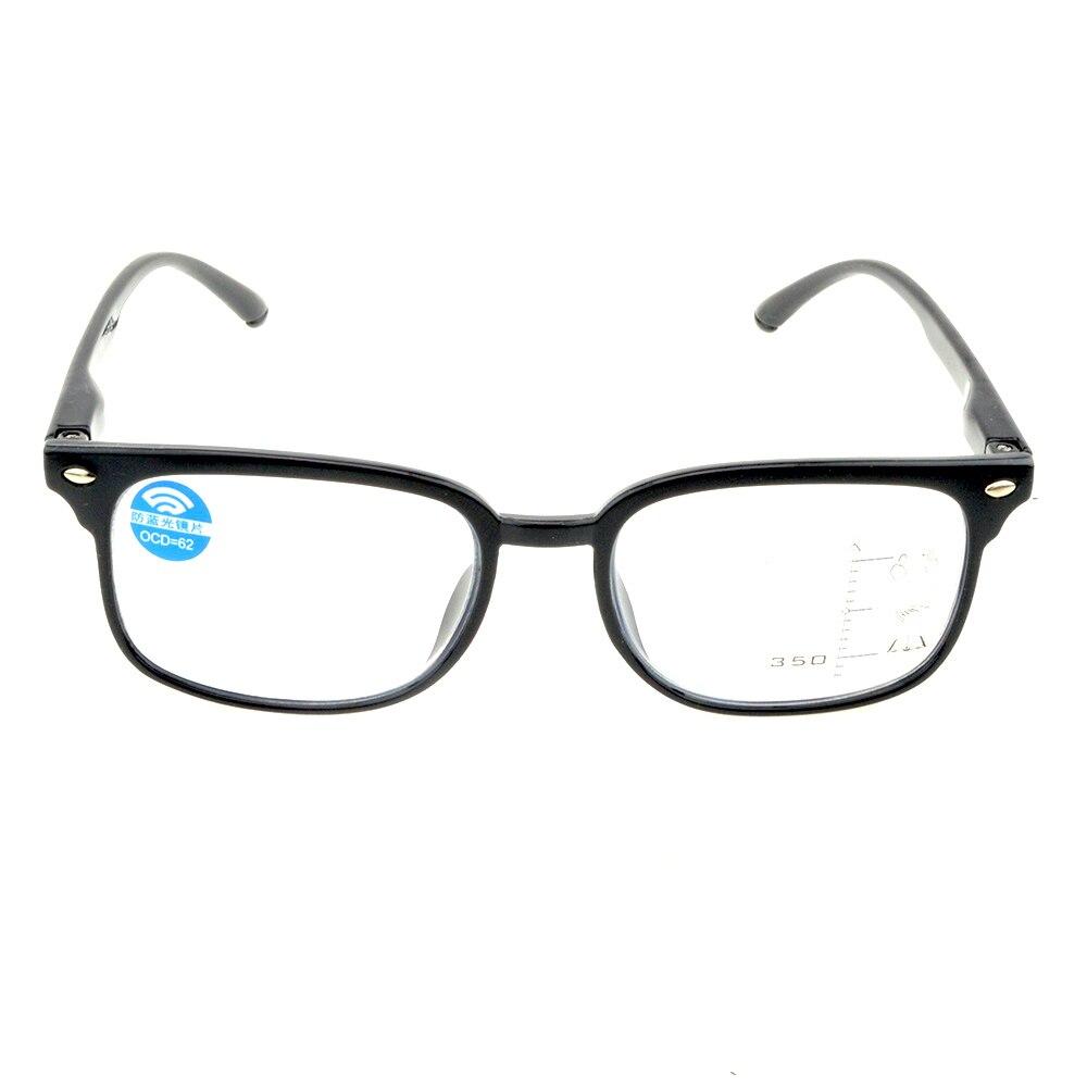 Прогрессивные мультифокальные очки для чтения с пружинными шарнирами и квадратной оправой ручной работы в футляре из полиуретана +0,75 +1 +1,25 +1,5 +1,75 +2 +2,5 до+4