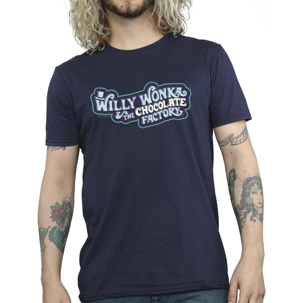 Willy Wonka Mens Chocolate Factory Logo T-Shirt