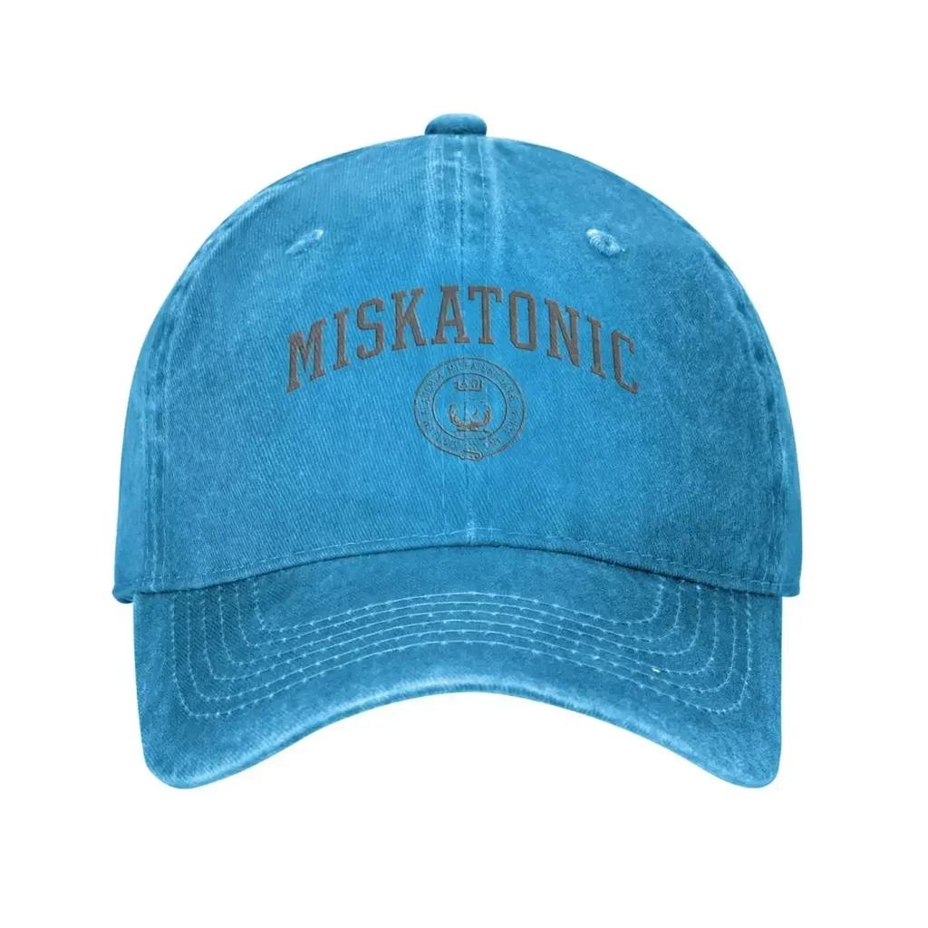 Miskatonic University Collegiate Lovecraft Baseball Cap Vintage Distressed Cotton Snapback Hat for Unisex Women Outdoor Hats