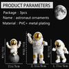Polyvinyl Chloride 3Pcs Astronaut Action Figurine Home Decor Astronaut Statue Study Office Desk Decor Showpiece Gift Decoration Accessories