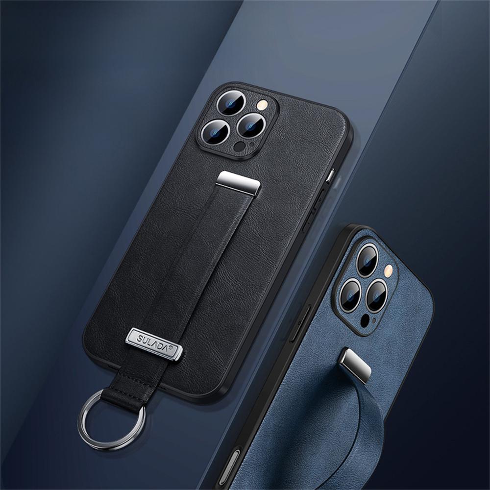 SULADA Fashion Series for iPhone 16 Pro Max Case Wristband Kickstand Leather Back Phone Cover