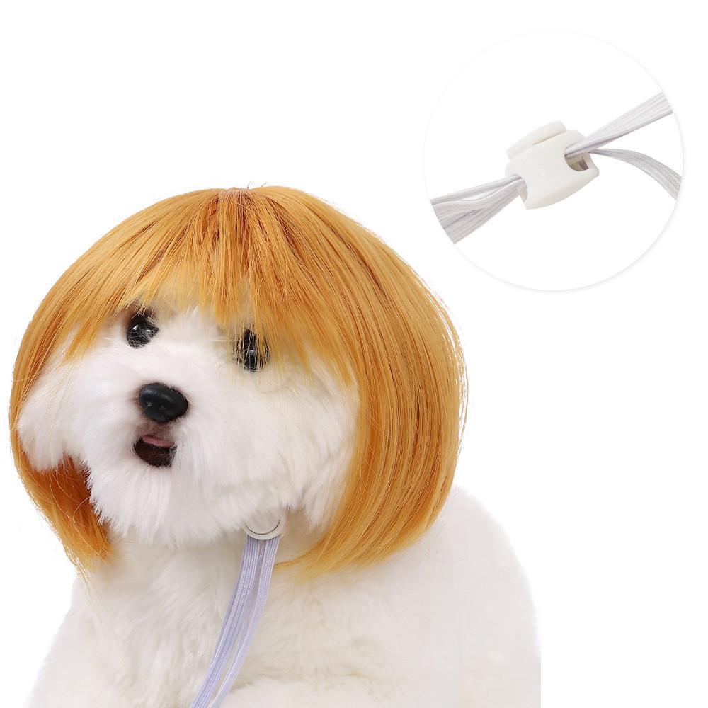 Adorable Pet Wig With Bangs Cute Bob Style For Cats And Dogs In Vibrant Colors