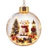 Transparent 3D Acrylic Pendant 2D Flat Pattern Clear Sphere Bauble Holiday Tree Decor  Kids Gifts