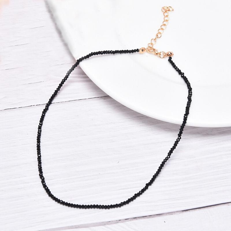 Женщины черный кристалл ключицы колье ожерелье кулон ювелирные изделия подарок