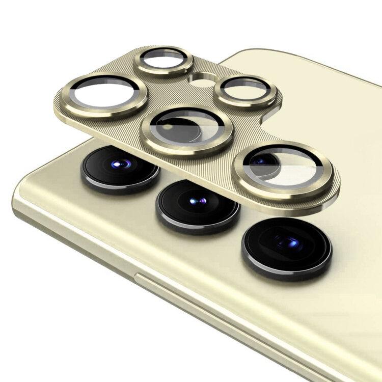 2x Aluminum Glass Lens Cover for Samsung Galaxy S24 Ultra, ERBORD, Gold