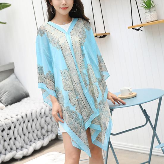 Women Shawl Cashew Print Beads Ladies Loose-fitting Sexy Cover Up for Vacation