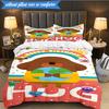 Bee's Rainbow Adventure 3pcs K-pop music group Bedding set,Ideal for Bedroom, Dormitory,Including Duvet Cover And 2pcs Pillowcases,Fan gifts
