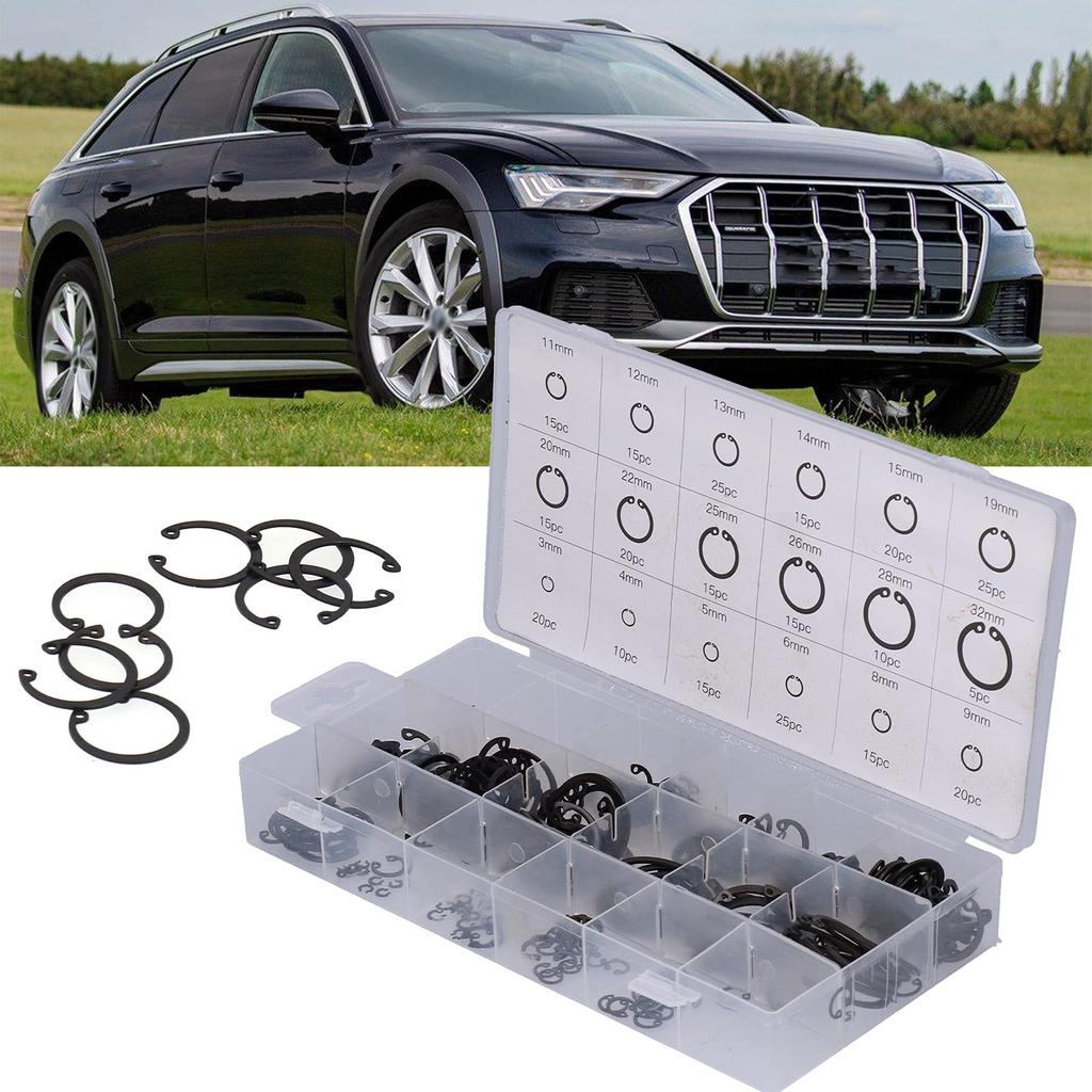 KIMISS 300PCS набор стопорных колец, внутренние стопорные кольца, стопорные зажимы, набор колец из легированной стали для универсального набора инструментов для ремонта дома в магазине,