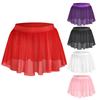 Mens Sheer Mesh Miniskirt Ruffled Detail Elastic Waist Crossdressing Nightclub Costume Stage Show Pool Party Skirt