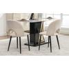 Chaises de salle à manger - MUVOE - Lot de 2 - Velours beige - Design contemporain - Dossier rembourré