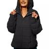 Women's Winter Solid Color Lightweight Loose Long-sleeved Hooded Jacket