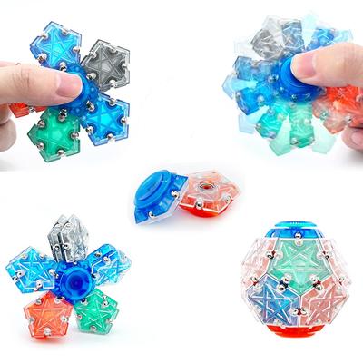 Магнитные блоки AOOMO, 14 штук, Магнитная игрушка, 3D-пазл, Строительные блоки, Вращающиеся блоки, Неправильные формы, Спиннер для рук, Инструмент для DIY, Образовательный