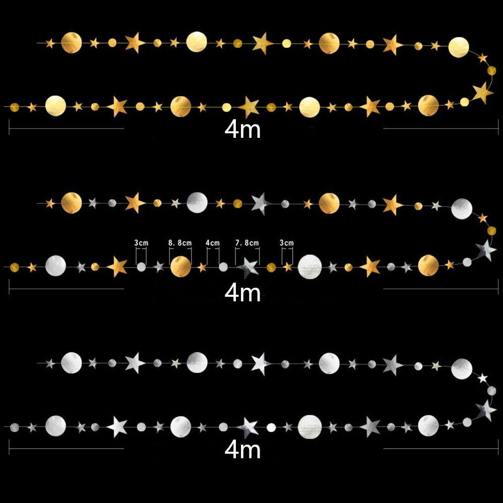 Сделай сам Украшение Блестящая Звезда Круг Бумажная Гирлянда Золотое Украшение для Вечеринки Подвесное Подарок на День Матери