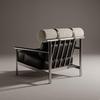 Кожаное кресло Bauhaus из нержавеющей стали - Современный минималистичный дизайн