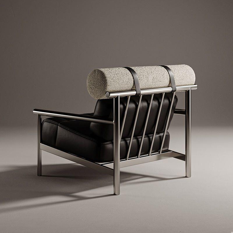 Кожаное кресло Bauhaus из нержавеющей стали - Современный минималистичный дизайн
