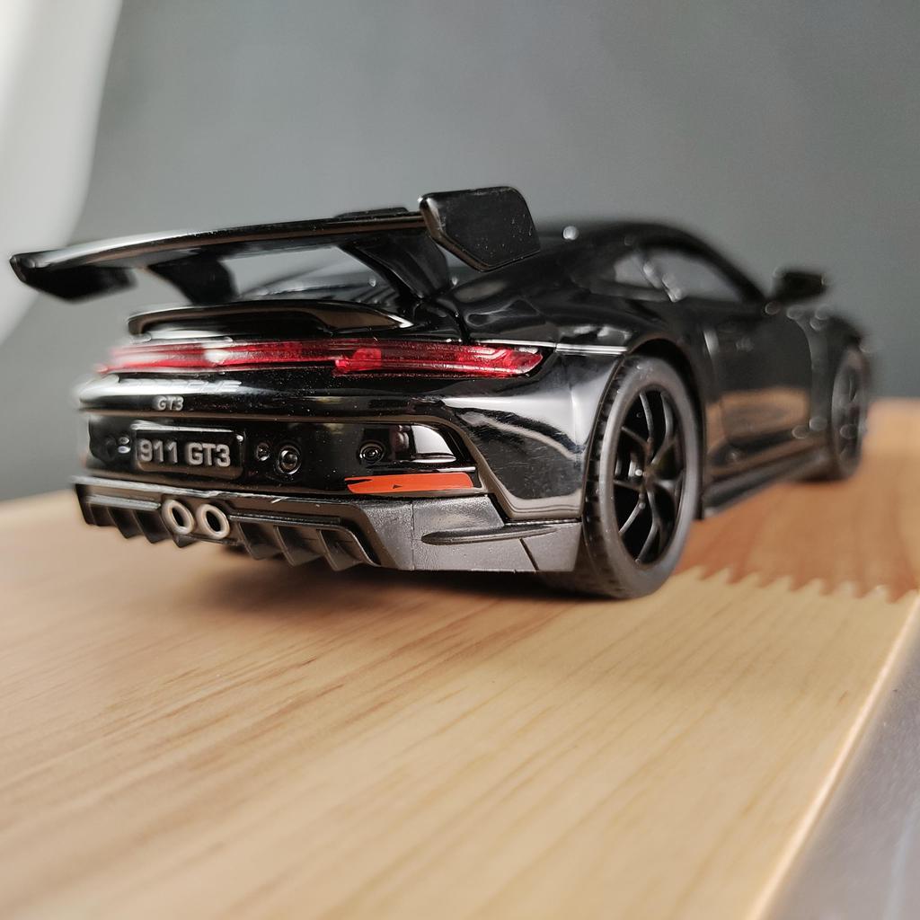 1/32 Porsche 911 GT3 RS Металлическая литая модель гоночного автомобиля Коллекция Хобби Декоративные Миниатюрные Украшения Звук Свет Игрушка Подарок для Друзей