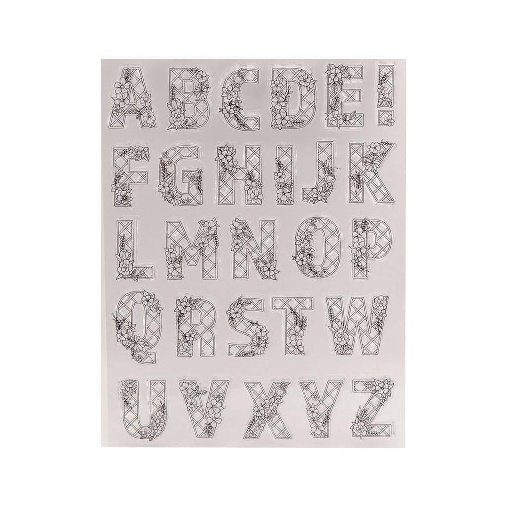 Силиконовые прозрачные штампы с цветочными буквами для изготовления открыток, скрапбукинга, тиснения, самодельного альбома, резиновой печати, штампов, украшений