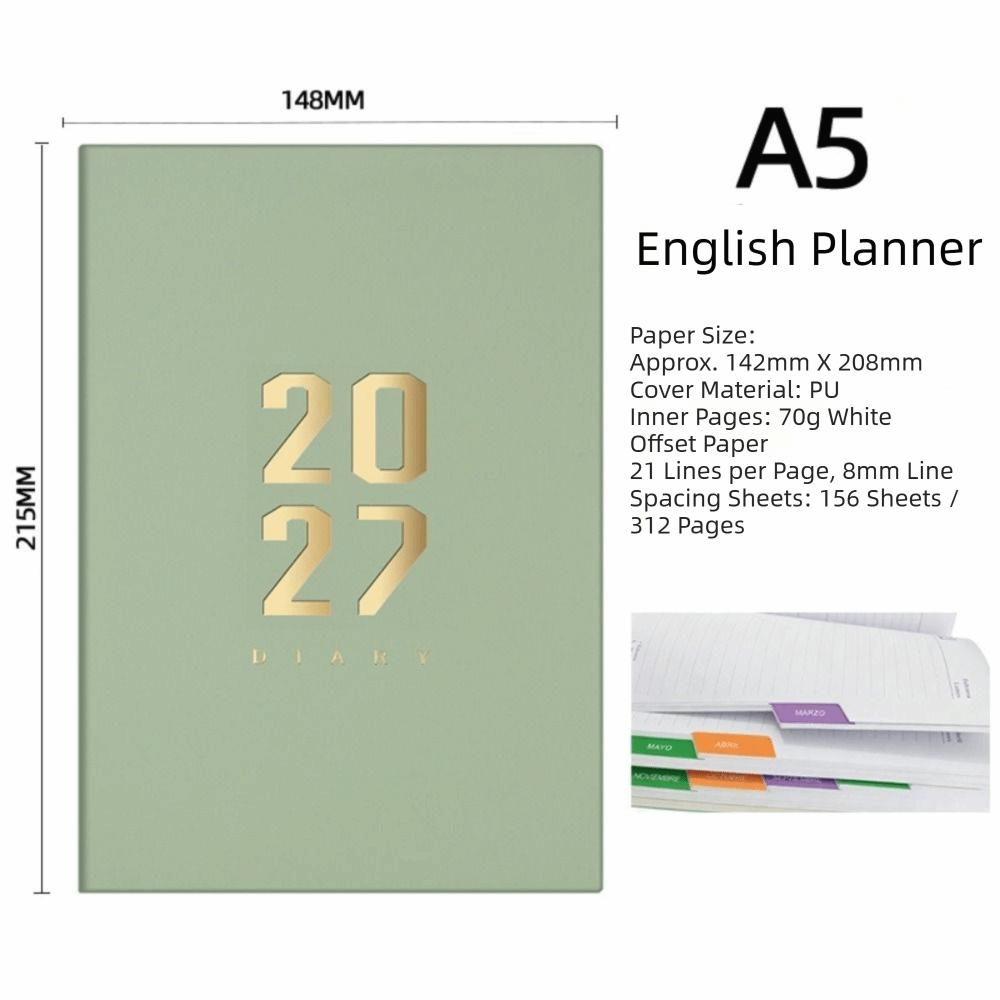 A5 Size Calendar Planner Thick Paper Academic Planner English Language Work Planner For Efficiency