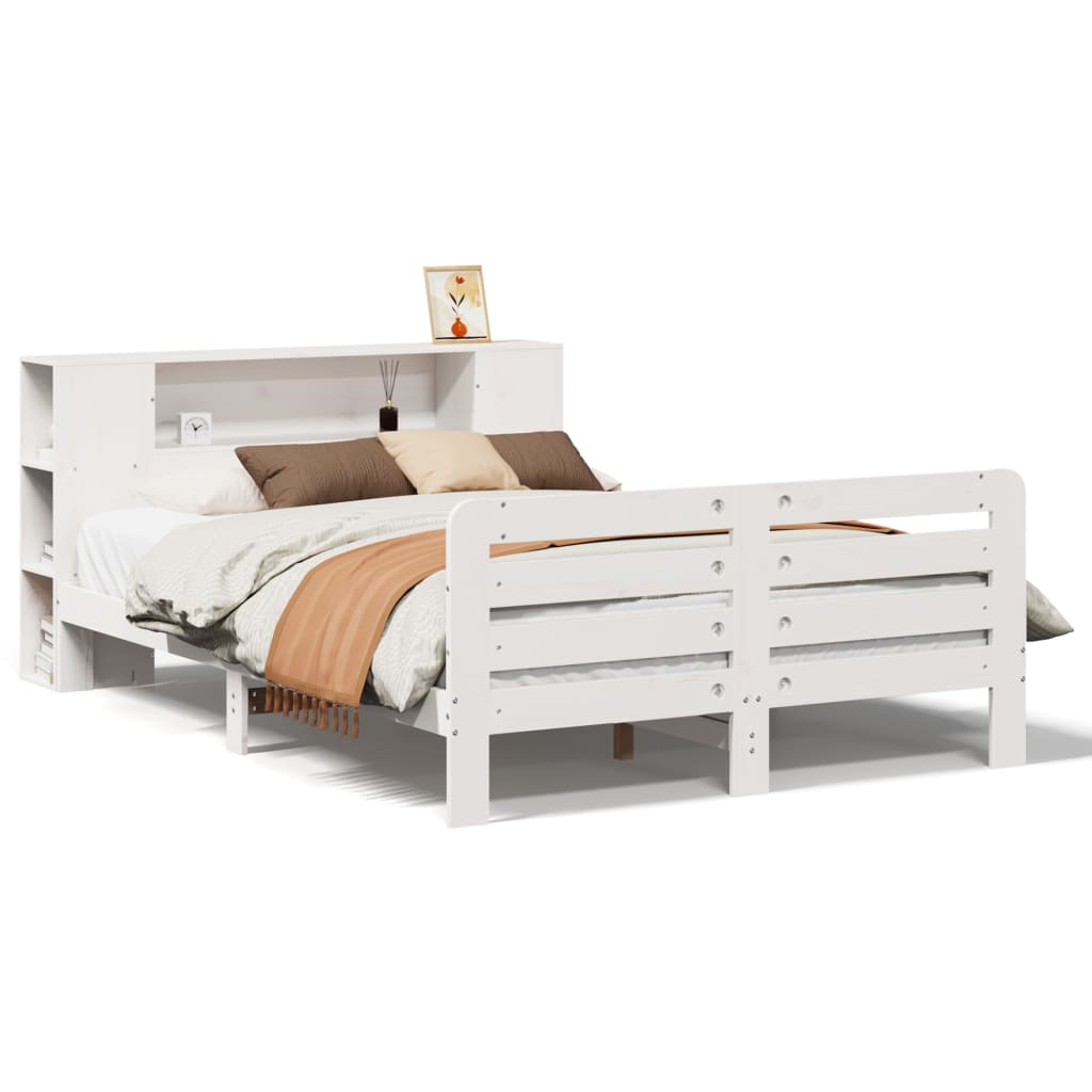 Solid Wood Bed without Mattress White 160x200 cm Pine Wood