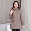 New hooded cotton clothes women's winter thickened warm medium and long diamond quilted slim down cotton clothes