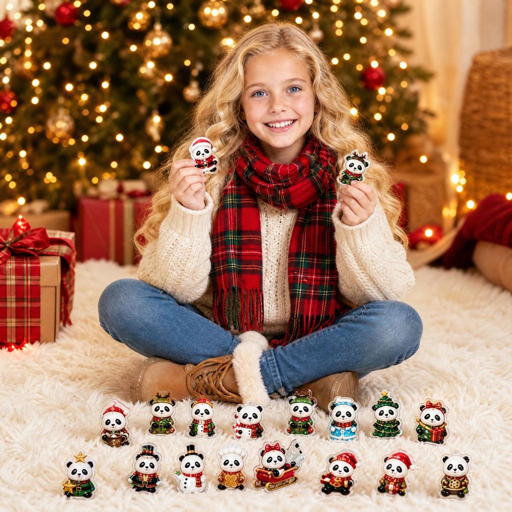 2D Christmas Advent Countdown Calendar with Surprises, for Kids