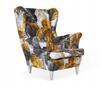ARI PRINT Scandinavian Family Furniture Wing Chair Gold Gray Monstera
