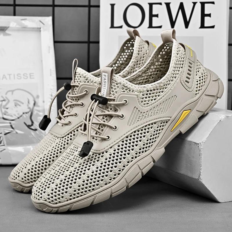 FashionFashion Новые мужские сандалии Летние уличные пляжные сетчатые туфли для отдыха Дышащие открытые треккинговые туфли Легкие мужские крутые мокасины
