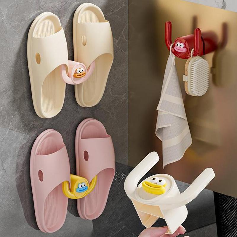 Крючок для тапочек в виде сосиски в виде рта, настенная полка для обуви, экономящая место, полка для ванной комнаты