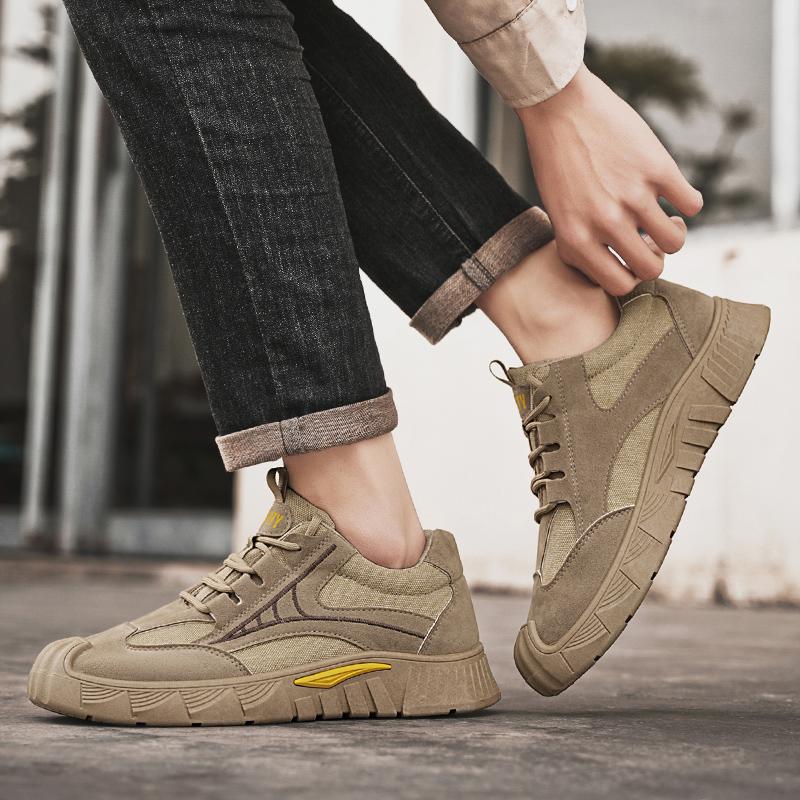 Новая мужская рабочая обувь для улицы, нескользящая, износостойкая, для пешего туризма, весенние мужские повседневные легкие кроссовки