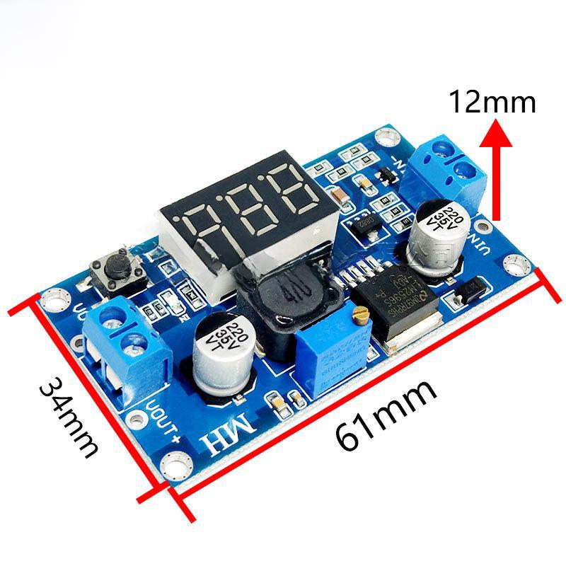 LM2596 DC-DC Adjustable Step-Down Module with Digital Voltmeter Display